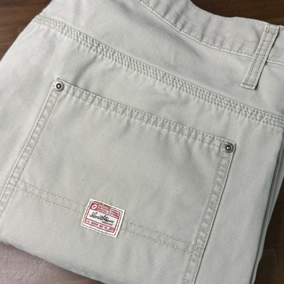 Levi Strauss Signature Carpenter Pants Men's 38x32 Beige Cotton Workwear - Picture 1 of 9